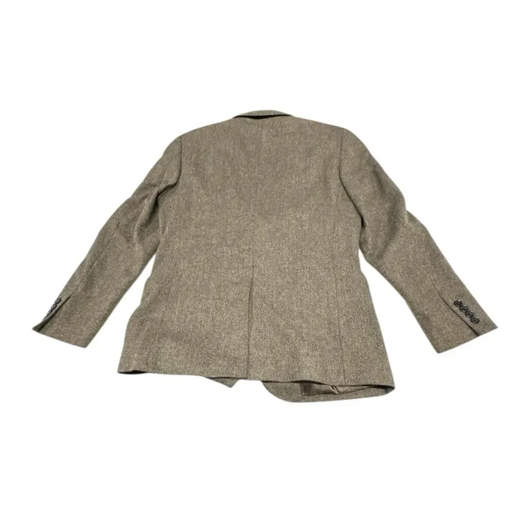 J.Crew Ludlow Blazer Yorkshire Tweed Moon Men 40R Brown English Wool Sport Coat
